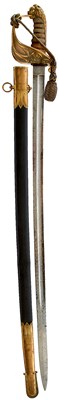 Lot 125 - A VICTORIAN NAVAL OFFICER'S SWORD