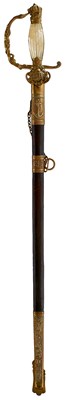 Lot A 19TH CENTURY CONTINENTAL NAVAL SWORD