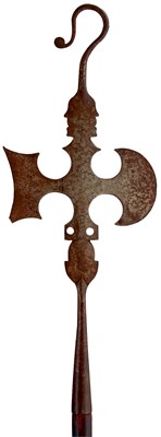 Lot 196 - A MINIATURE HALBERD