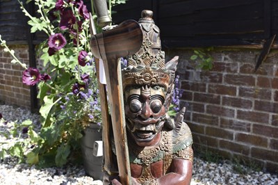 Lot 35 - A GOOD LATE 19TH CENTURY INDONESIAN (BALI) RAWANA KRIS STAND