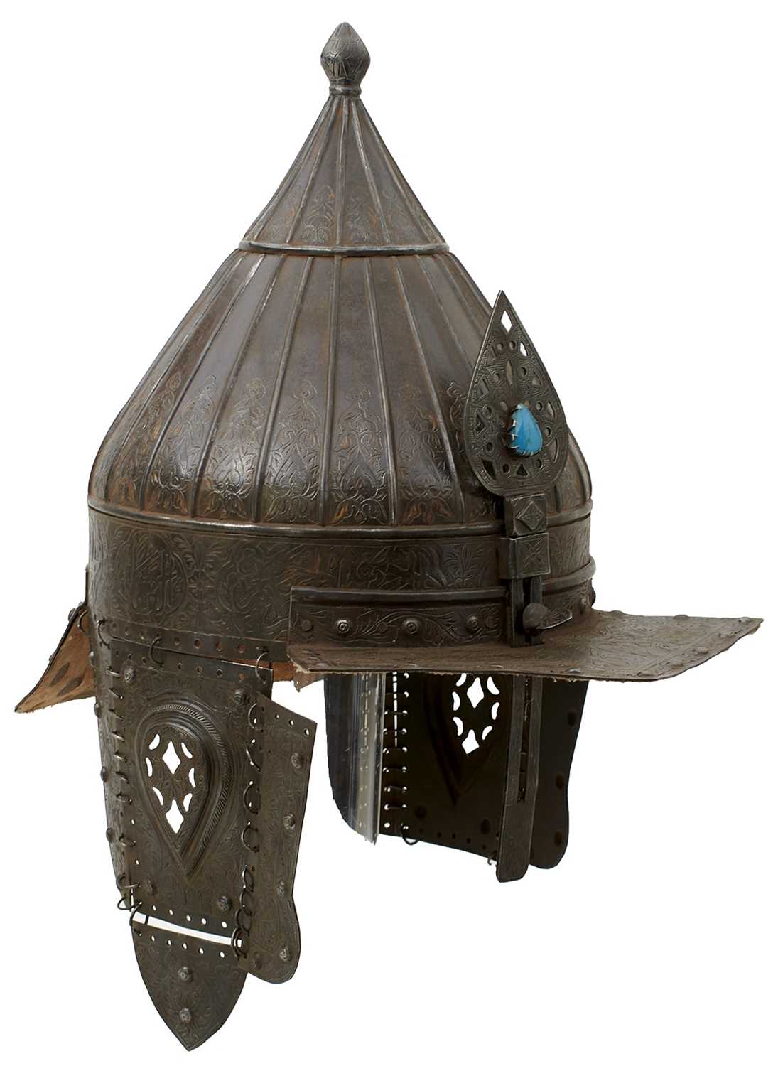Lot 60 - A LATE 19TH CENTURY OTTOMAN OR TURKISH TURBAN HELMET