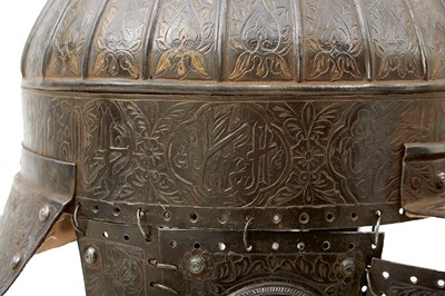 Lot 60 - A LATE 19TH CENTURY OTTOMAN OR TURKISH TURBAN HELMET