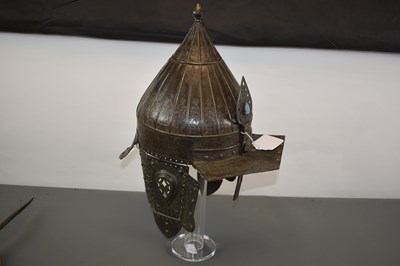 Lot 60 - A LATE 19TH CENTURY OTTOMAN OR TURKISH TURBAN HELMET