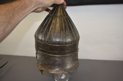 Lot 60 - A LATE 19TH CENTURY OTTOMAN OR TURKISH TURBAN HELMET