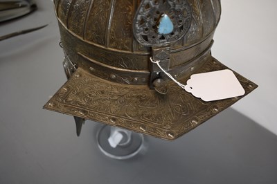 Lot 60 - A LATE 19TH CENTURY OTTOMAN OR TURKISH TURBAN HELMET