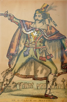 Lot A PAIR OF EARLY 19TH CENTURY THEATRICAL TINSEL PRINTS OF PISTOLIERS