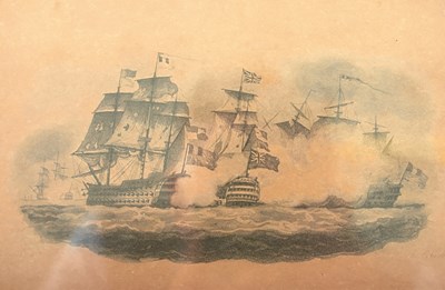 Lot A PAIR OF NAVAL ENGAGEMENT PRINTS