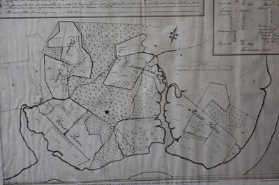 Lot 712 - A 20TH CENTURY PRINT OF GEORGE WASHINGTON'S MAP OF HIS MOUNT VERNON ESTATE