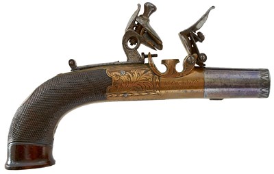 Lot A FINE QUALITY 50-BORE FLINTLOCK BOXLOCK POCKET PISTOL BY E & W BOND