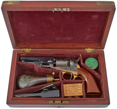 Lot 320 - A GOOD SCARCE .31 CALIBRE SIX-SHOT PERCUSSION MODEL 1849 COLT POCKET REVOLVER