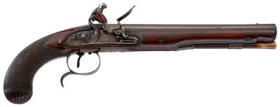 Lot A 28-BORE FLINTLOCK DUELLING PISTOL BY H.W. MORTIMER