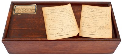 Lot THE MID 19TH CENTURY LAUNCHING MALLET AND CHISEL FOR H.M.S. PEARL
