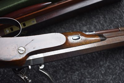Lot 268 - A FINE CASED PAIR OF 38-BORE DUELLING PISTOLS BY JOSEPH MANTON