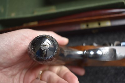 Lot 268 - A FINE CASED PAIR OF 38-BORE DUELLING PISTOLS BY JOSEPH MANTON