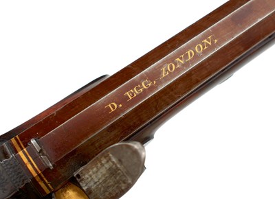Lot 269 - A CASED PAIR OF 32-BORE FLINTLOCK DUELLING PISTOLS BY DURRS EGG