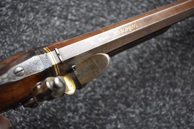 Lot 269 - A CASED PAIR OF 32-BORE FLINTLOCK DUELLING PISTOLS BY DURRS EGG