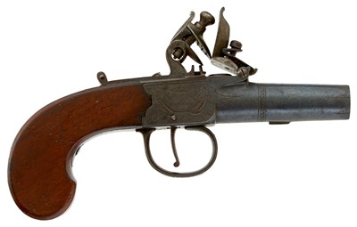 Lot A 50-BORE FLINTLOCK BOXLOCK RIFLED POCKET PISTOL