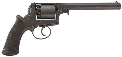 Lot A RARE 54-BORE FIVE-SHOT PERCUSSION MODEL 1851 BRAZIER/ADAMS SELF COCKING PERCUSSION REVOLVER