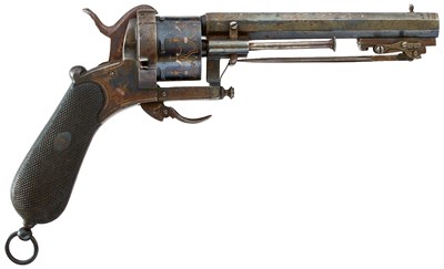 Lot A GOOD 12MM SIX-SHOT PINFIRE BAYONET REVOLVER LECHEUX MODEL 1858 TYPE REVOLVER