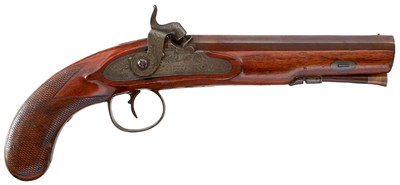 Lot A 32-BORE PERCUSSION TRAVELLING PISTOL BY WATERHOUSE & HORTON