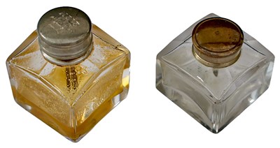 Lot TWO LATE 18TH OR EARLY 19TH CENTURY GLASS GUN OIL BOTTLES