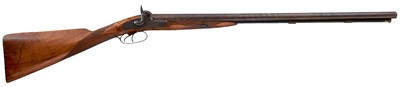Lot 433 - A 13-BORE DOUBLE BARRELLED PERCUSSION SPORTING GUN