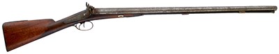 Lot 435 - A 15-BORE DOUBLE BARRELLED PERCUSSION SPORTING GUN