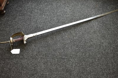 Lot 47 - A LATE 18TH OR EARLY 19TH CENTURY SILVER DECORATED INDIAN FIRANGI OR SWORD