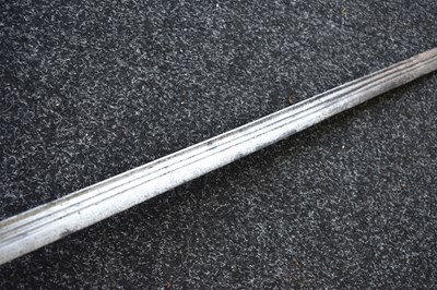 Lot 47 - A LATE 18TH OR EARLY 19TH CENTURY SILVER DECORATED INDIAN FIRANGI OR SWORD