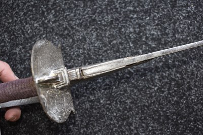 Lot 47 - A LATE 18TH OR EARLY 19TH CENTURY SILVER DECORATED INDIAN FIRANGI OR SWORD