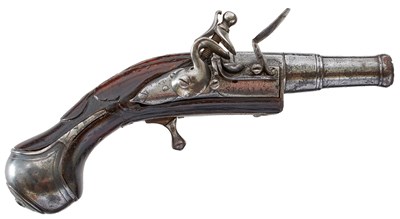 Lot 352 - A RARE EARLY 50-BORE FLINTLOCK QUEEN ANNE PISTOL BY SEGALAS CIRCA 1702