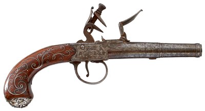 Lot 353 - A 54-BORE FLINTLOCK BOXLOCK POCKET PISTOL BY PALMER OF LONDON