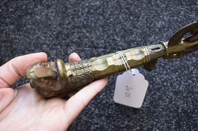 Lot 34 - A LATE 19TH CENTURY SINHALESE OR CEYLONESE KASTANE OR SHORT SWORD