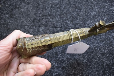 Lot 34 - A LATE 19TH CENTURY SINHALESE OR CEYLONESE KASTANE OR SHORT SWORD