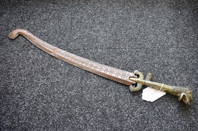 Lot 34 - A LATE 19TH CENTURY SINHALESE OR CEYLONESE KASTANE OR SHORT SWORD