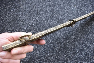 Lot 49 - A 19TH CENTURY WOOTZ DAMASCUS BLADED INDIAN TULWAR