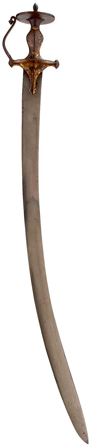 Lot 50 - AN INTERESTING LATE 18TH CENTURY INDIAN TULWAR OR SWORD