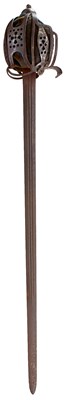 Lot 261 - A LATE 18TH CENTURY SCOTTISH BASKET HILTED BROADSWORD