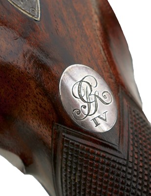 Lot 378 - OF ROYAL INTEREST: GEORGE THE FOURTH’S DOUBLE BARRELLED 22-BORE PERCUSSION SPORTING GUN BY STORMER