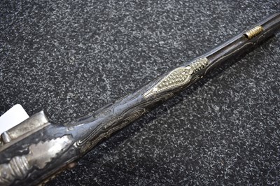 Lot 78 - AN ORNATE 18-BORE OTTOMAN TURKISH FLINTLOCK HOLSTER PISTOL