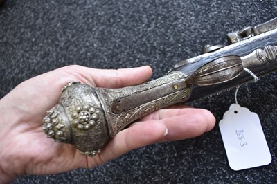 Lot 78 - AN ORNATE 18-BORE OTTOMAN TURKISH FLINTLOCK HOLSTER PISTOL
