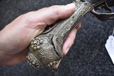 Lot 78 - AN ORNATE 18-BORE OTTOMAN TURKISH FLINTLOCK HOLSTER PISTOL