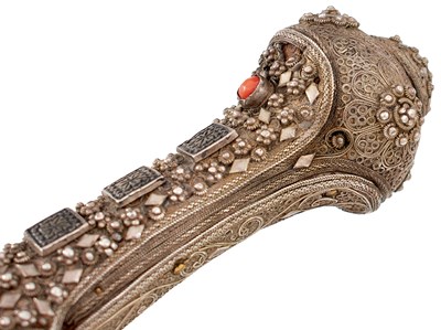 Lot 78 - AN ORNATE 18-BORE OTTOMAN TURKISH FLINTLOCK HOLSTER PISTOL