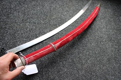 Lot 48 - A GOOD 19TH CENTURY BASALT HILTED INDIAN SHAMSHIR