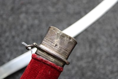 Lot 48 - A GOOD 19TH CENTURY BASALT HILTED INDIAN SHAMSHIR