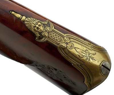 Lot 380 - A 16-BORE FLINTLOCK SPORTING GUN BY S. HOFFMAN