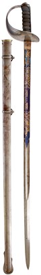Lot A RARE 1821 PATTERN BLUED AND GILT GLASGOW YEOMANRY CAVALRY PRIZE SWORD
