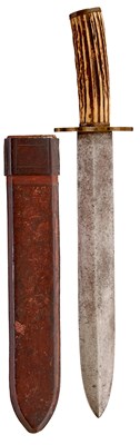 Lot 664 - AN INDIAN BOWIE OR HUNTING KNIFE