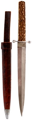 Lot 665 - AN INDIAN BOWIE OR HUNTING KNIFE