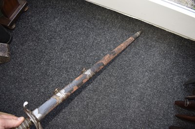 Lot 92 - OF INDIAN ARMY INTEREST - AN 18TH CENTURY BRITISH OFFICER'S SPADROON WITH LATER INDIAN HILT
